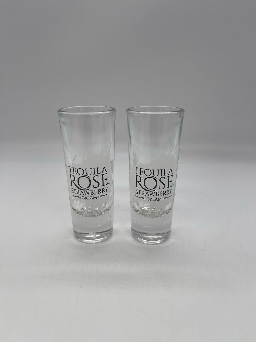 2 Tequila Rose Shot Glasses
